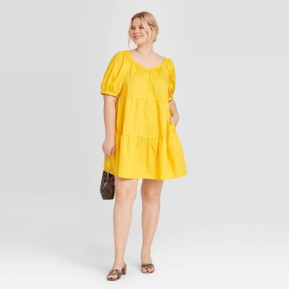 Who What Wear Dresses & Skirts - NEW Who What Wear Lemon Yellow Poplin Dress